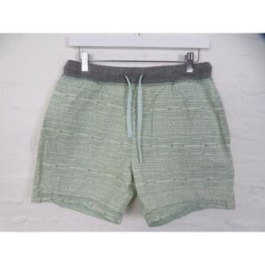 Chubbies Shorts Mens Medium Green Geometric 5" Inseam Elastic Waist Lounge